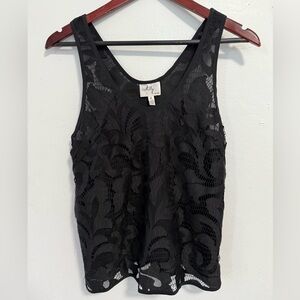 Milly of New York Vintage Black Lace Silk Tank Top Women’s Size 0